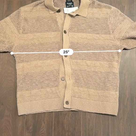 NWT Abercrombie | Men's Cropped Crochet-Style Shirt Jacket Fall Cardigan XXLT - Picture 5 of 6